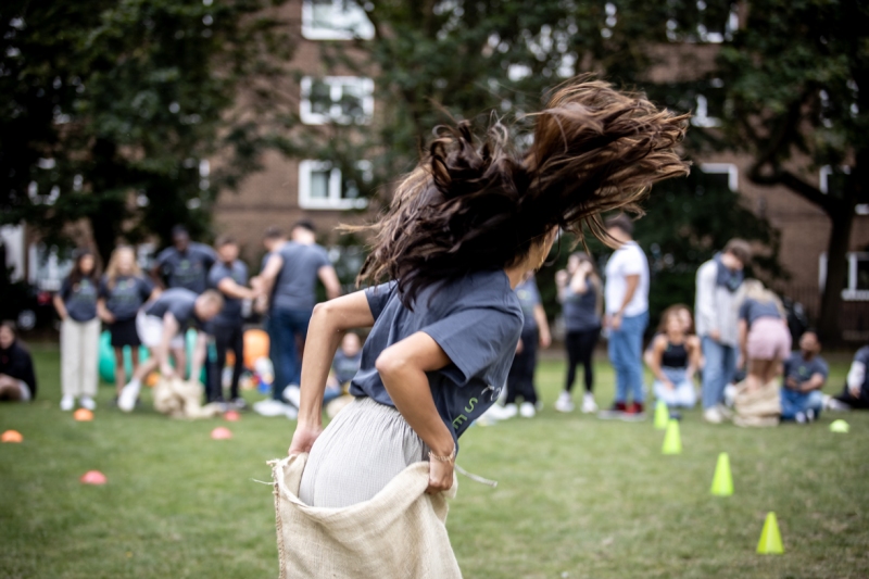 Sack race game