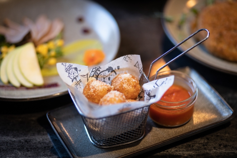 Parmesan and cheddar donuts