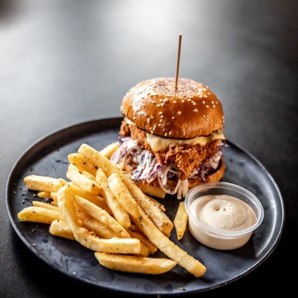 Burger and fries