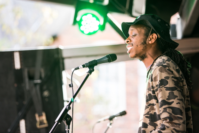 Male singer onstage