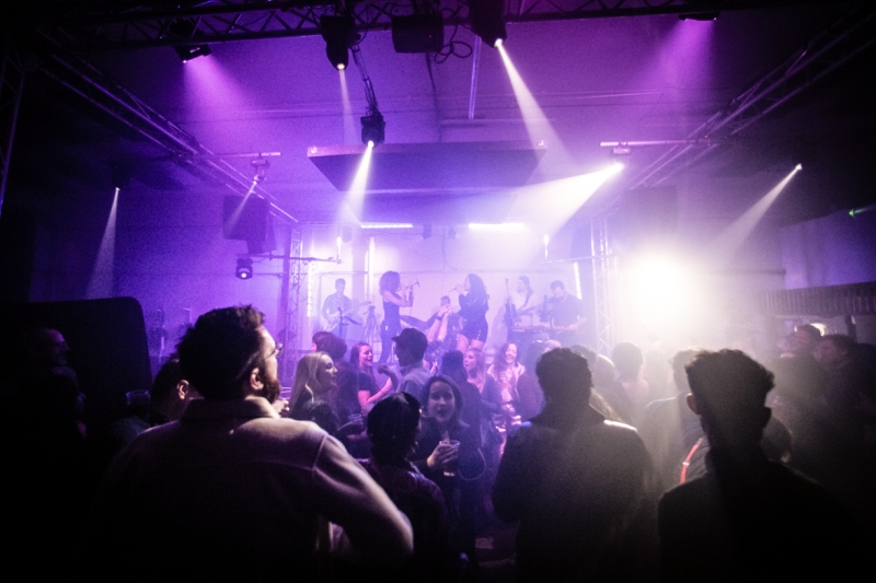 View from audience of a band