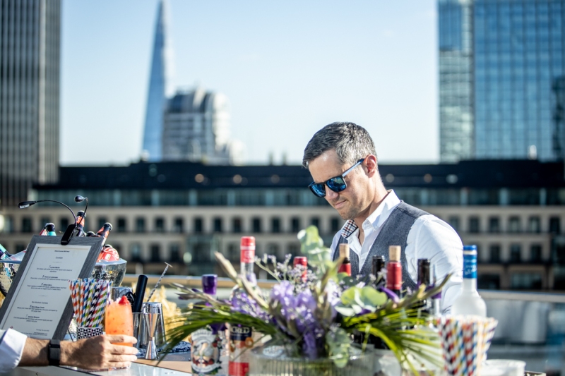 Outdoor rooftop event, summer